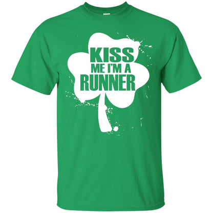 Kiss Me I_m Runner St. Patrick_s Day T-shirt Irish Green