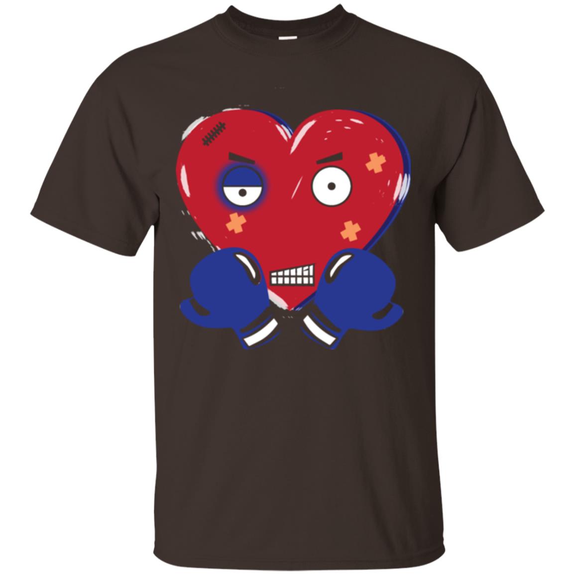 Sad Valentines Day T-shirt Patched Up Heart Dark Chocolate