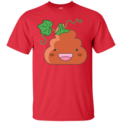 Poop Emoji Pumpkin Funny Halloween T-shirt Red