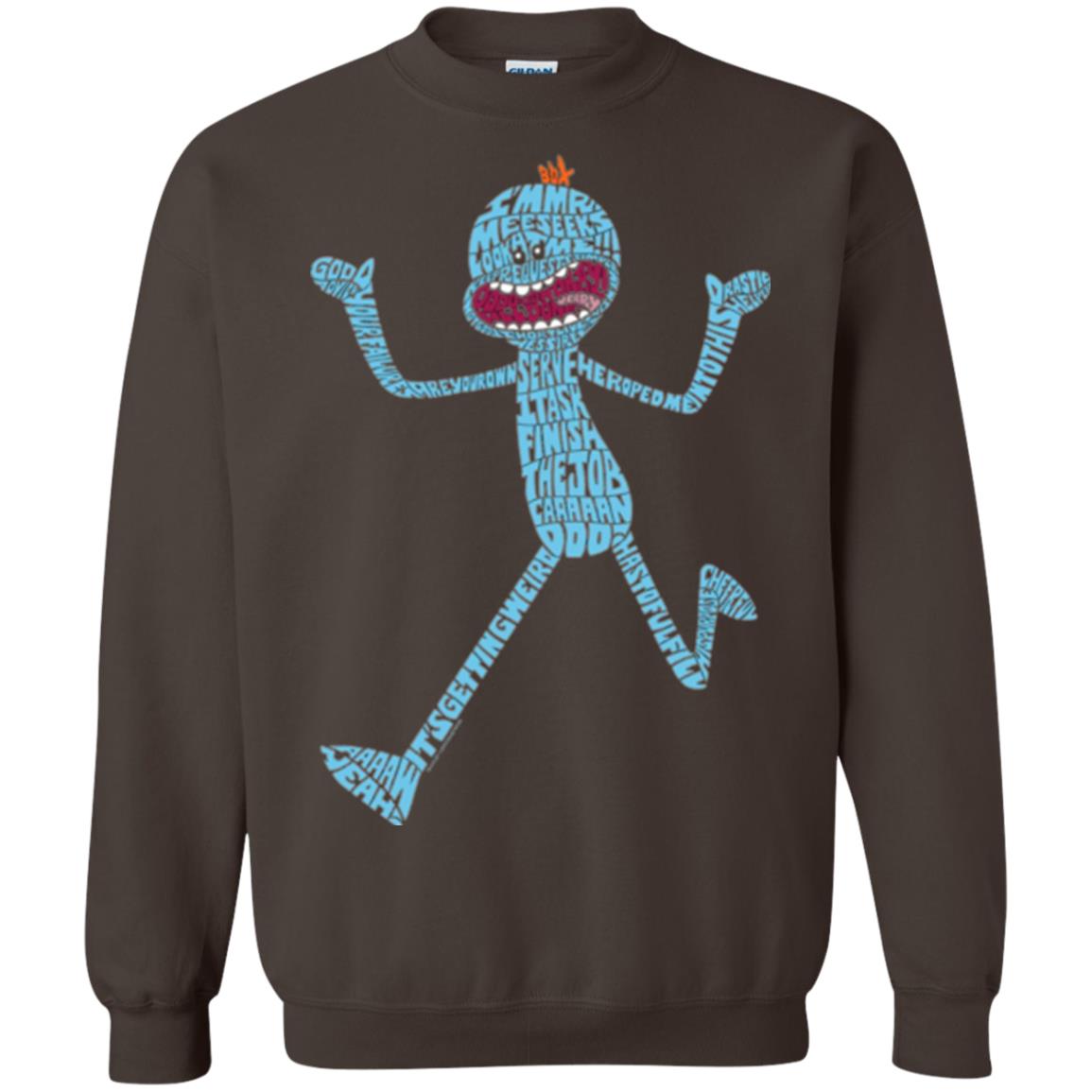 Cartoon T-shirt It_s Mr. Meeseeks Typography Dark Chocolate