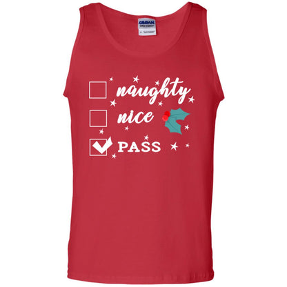 Naughty Nice Or Pass Ugly Christmas Gift Shirt For Mens Or Womens Red