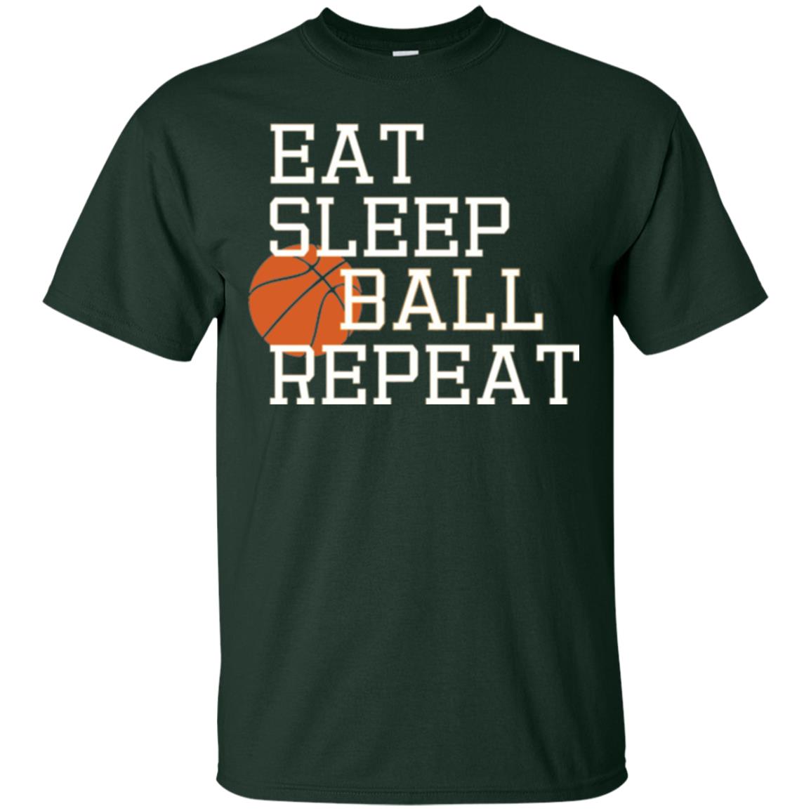 Basketball T-shirt Eat Sleep Basketball Repeat Forest Green