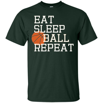 Basketball T-shirt Eat Sleep Basketball Repeat Forest Green