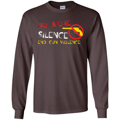 Anti Gun T-shirt No More Silence End Gun Violence Dark Chocolate
