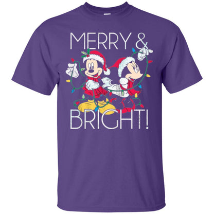 Disney Mickey Mouse T-shirt Merry And Bright Christmas Purple