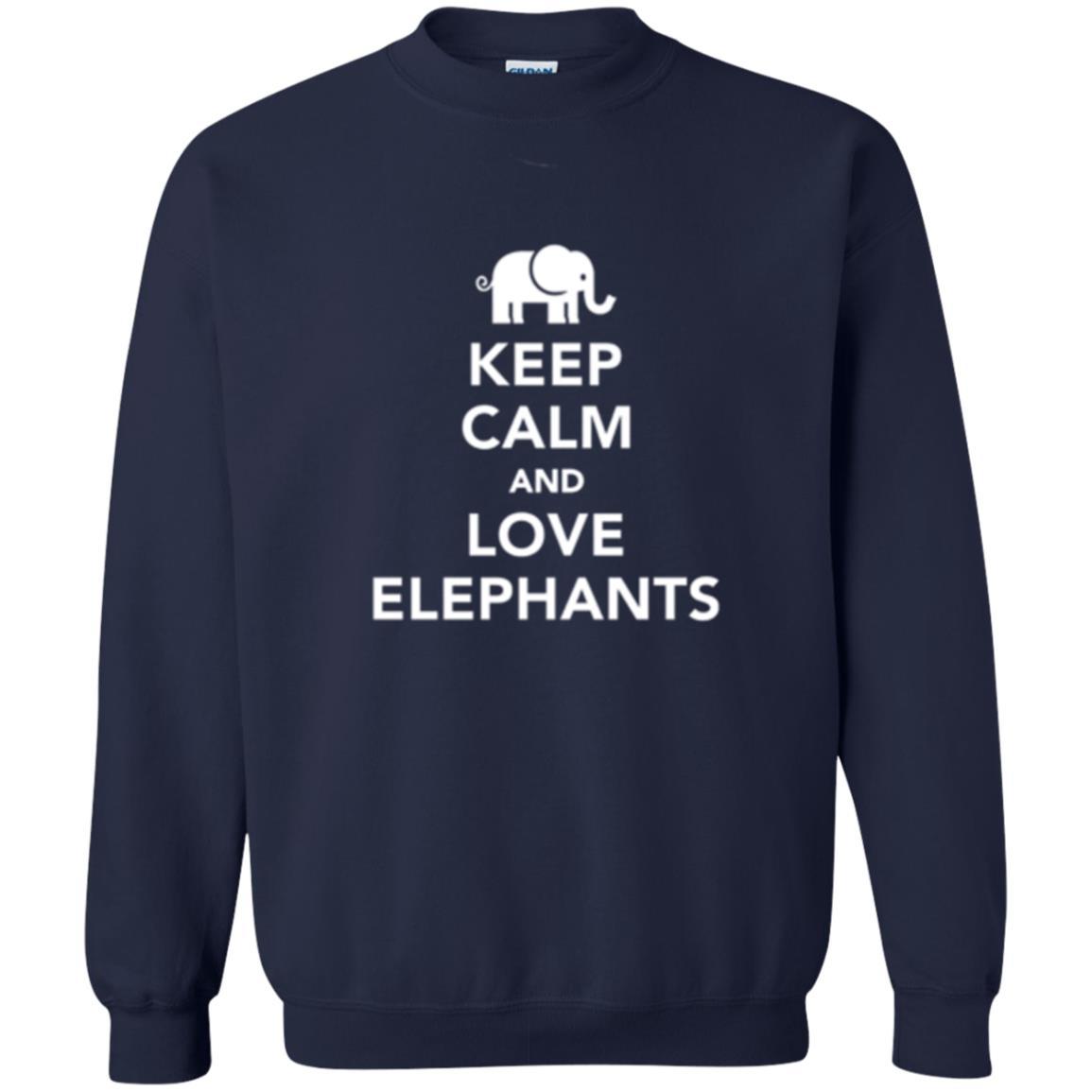 Elephant Lover T-shirt Keep Calm And Love Elephants T-shirt Navy