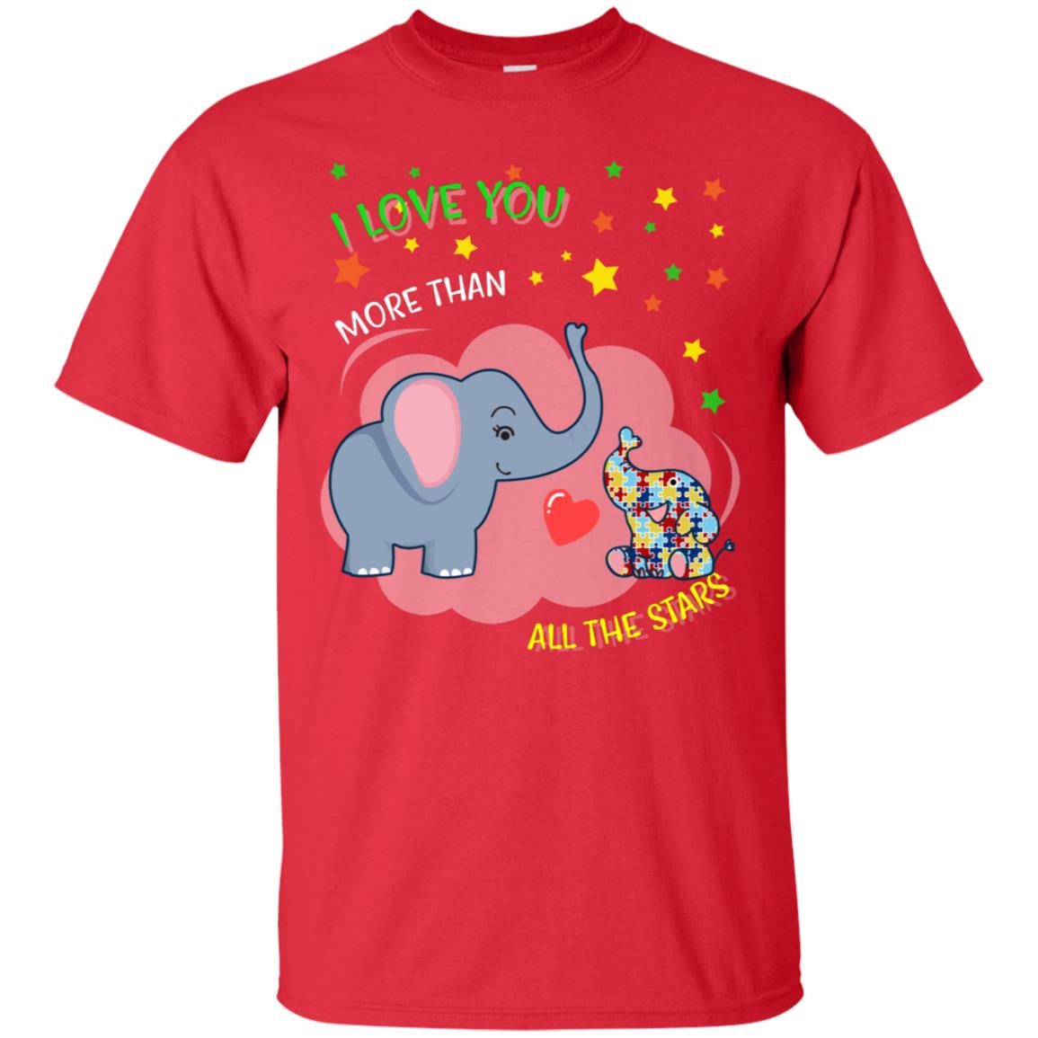 I Love You More Than All The Stars Autism Awareness Shirt Red