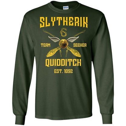Slytherin Quiddith Team Seeker Est 1092 Harry Potter Shirt Forest Green