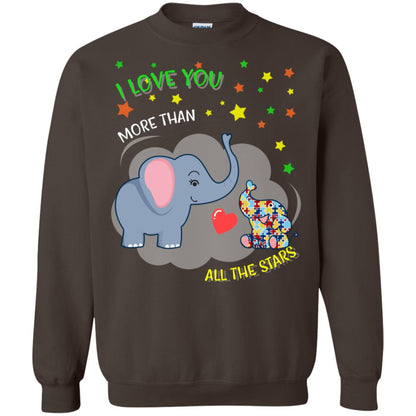 I Love You Morethan All The Stars Autism Awareness Shirt Dark Chocolate