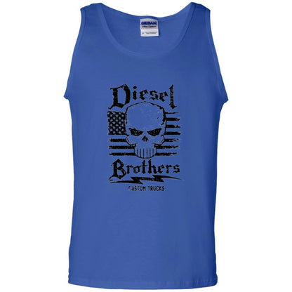 Diesel Brothers Custom Trucks Skull Usa Flag T-shirt Royal