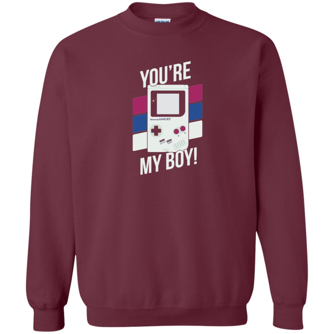 You_re My Boy Stripe Graphic Game Shirt For Boy Maroon