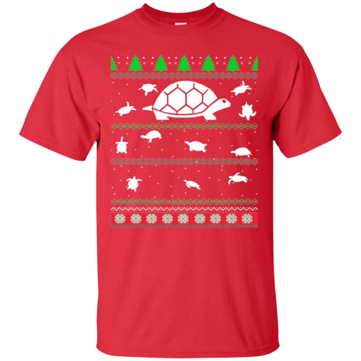Christmas T-shirt Turtle Lover Merry Christmas Red