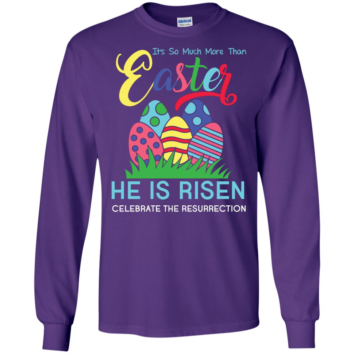 He Is Risen Celebrate The Resurrection Easter Day T-shirt Purple