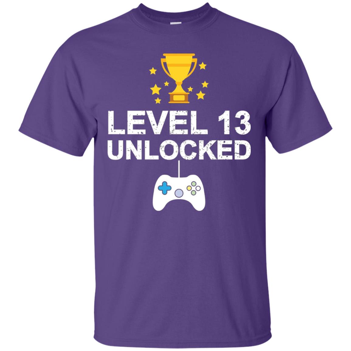 Level 13 Unlocked Funny 13th Birthday T-shirt Purple