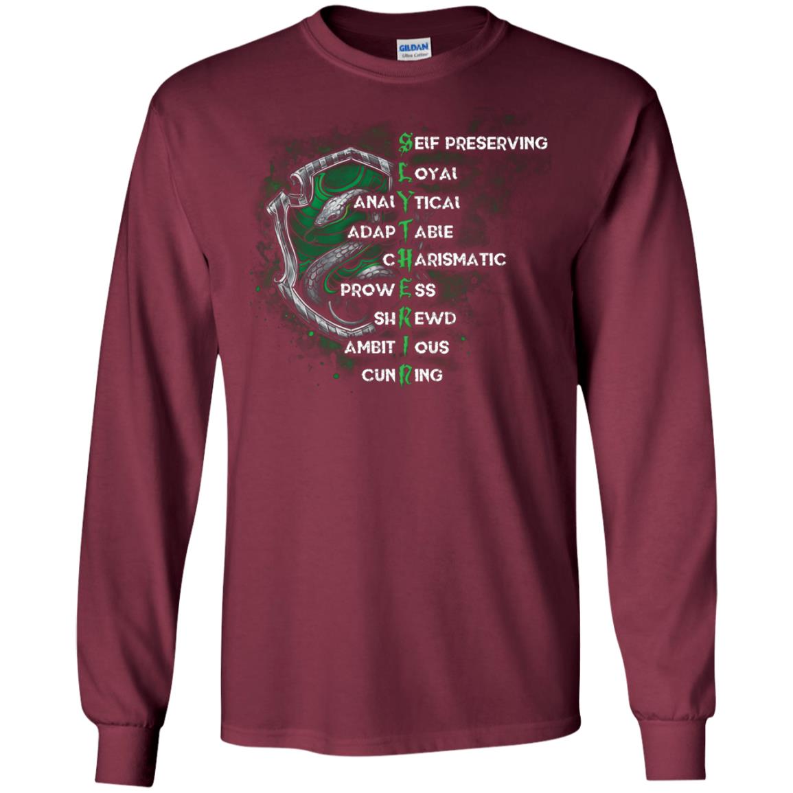 Slytherin House Harry Potter Fan Shirt Maroon