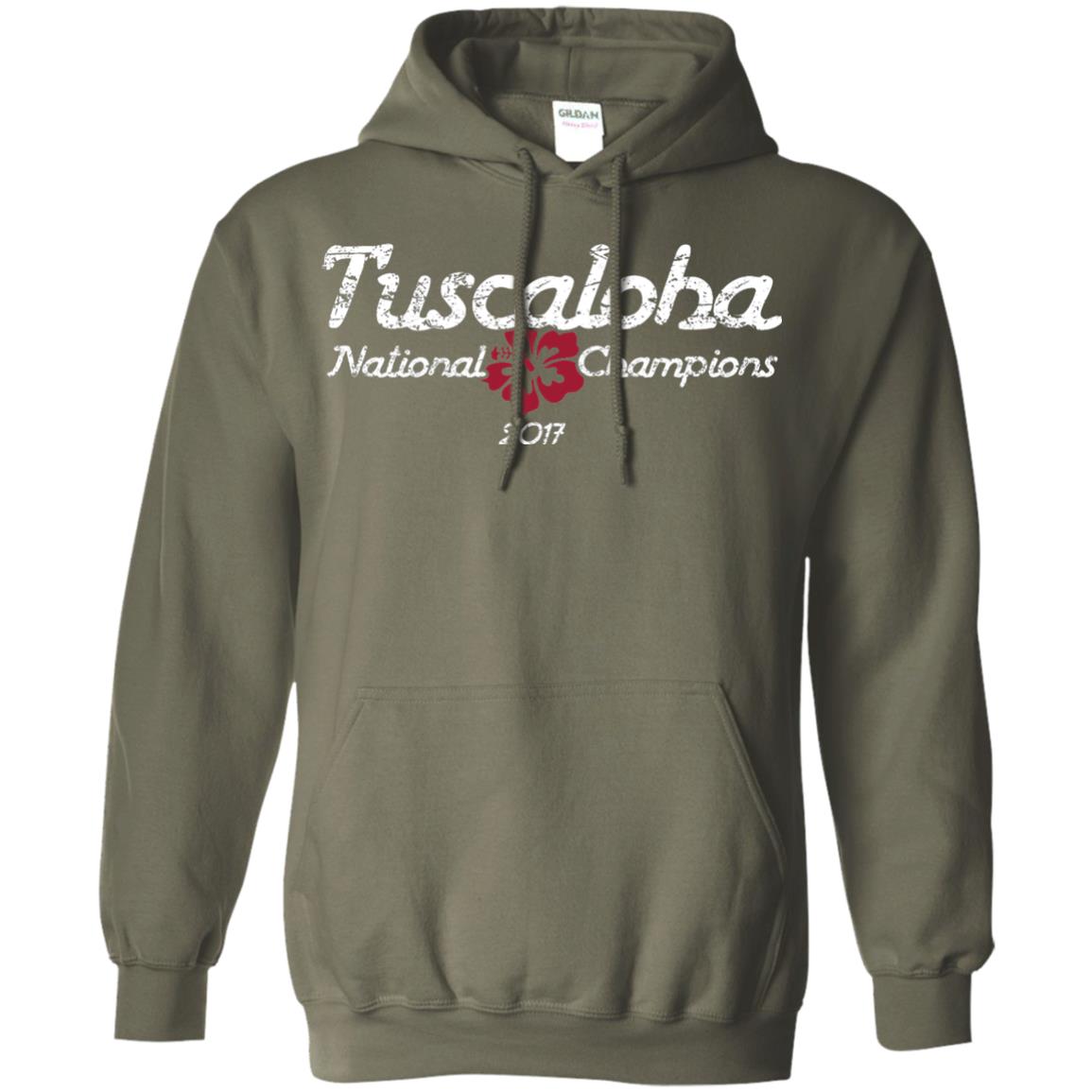 Football T-shirt Alabama Tuscaloha National Champions 2017 Military Green