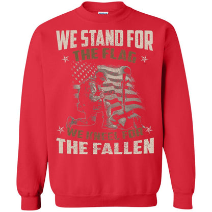 Veteran T-shirt We Stand For The Flag, We Kneel For The Fallen Red