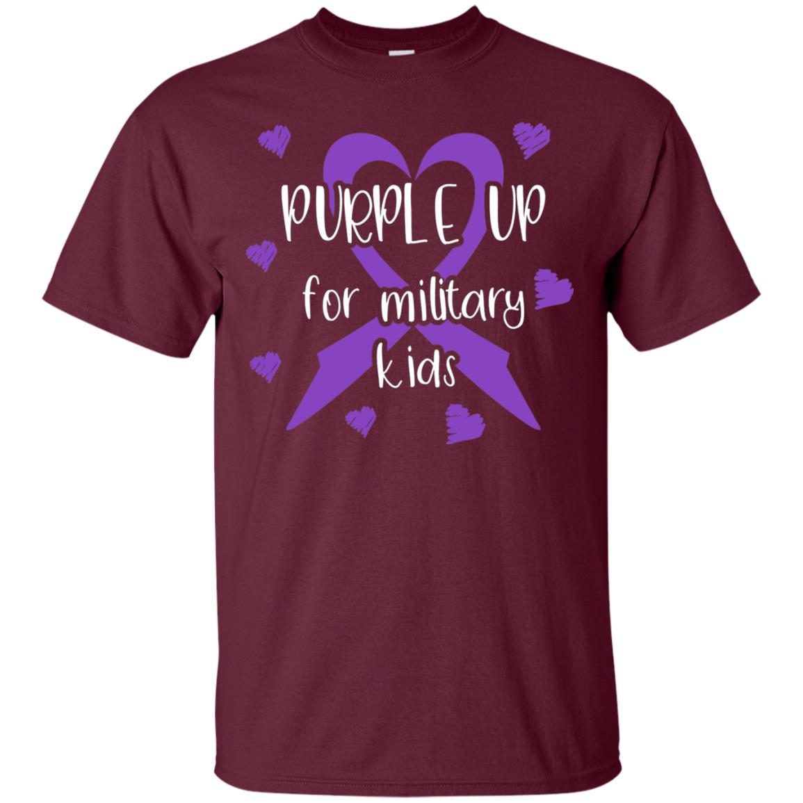 Purple Up For Military Kids Shirt Maroon