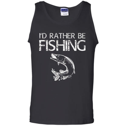 Fisherman T-shirt I'd Rather Be Fishing Black