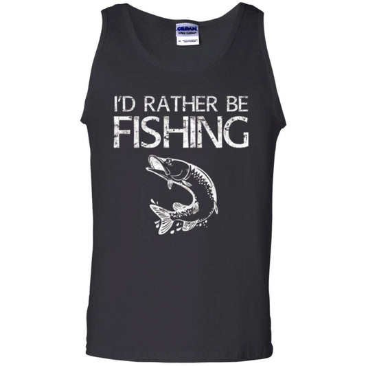Fisherman T-shirt I'd Rather Be Fishing Black