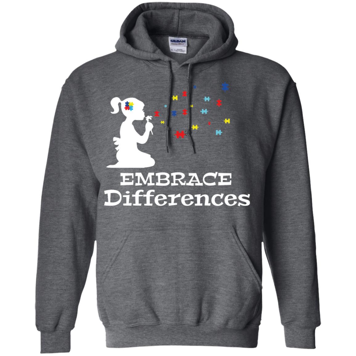 Embrace Differences Autism Awareness T-shirt Dark Heather