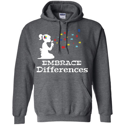 Embrace Differences Autism Awareness T-shirt Dark Heather