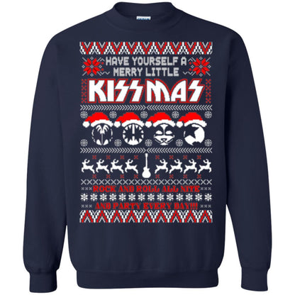 Christmas T-shirt Have Yourself A Merry Little Kissmas Navy
