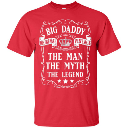 Big Daddy Original Vintage The Man Myth Legend Grandfather T-shirt Red