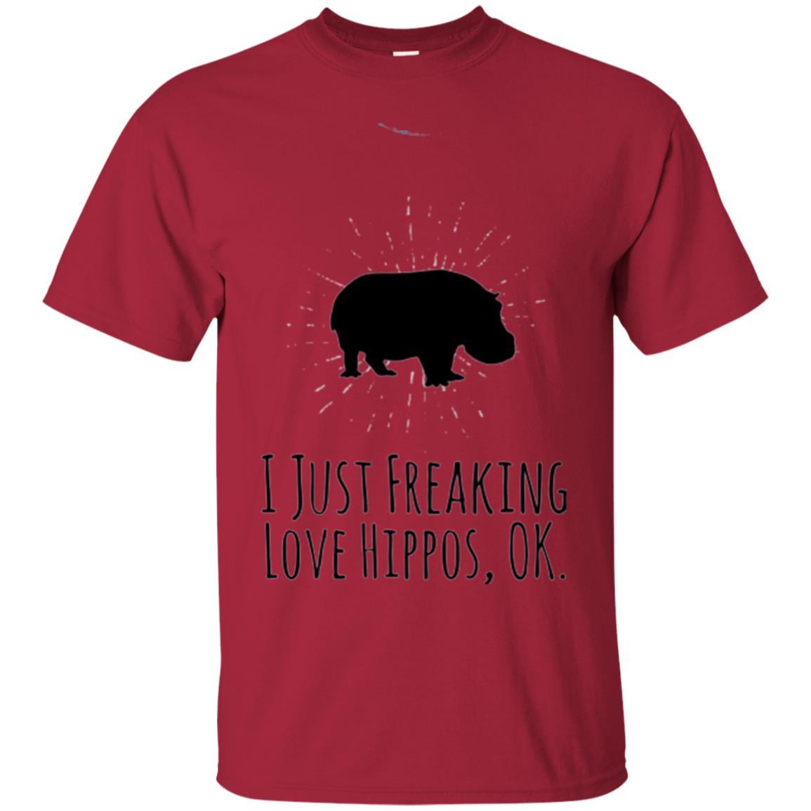 Hippo Lover T-shirt I Just Freaking Love Hippos Ok Cardinal