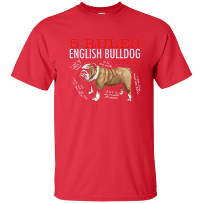5 Rules For English Bulldog Owners Dog Lover Shirt Red