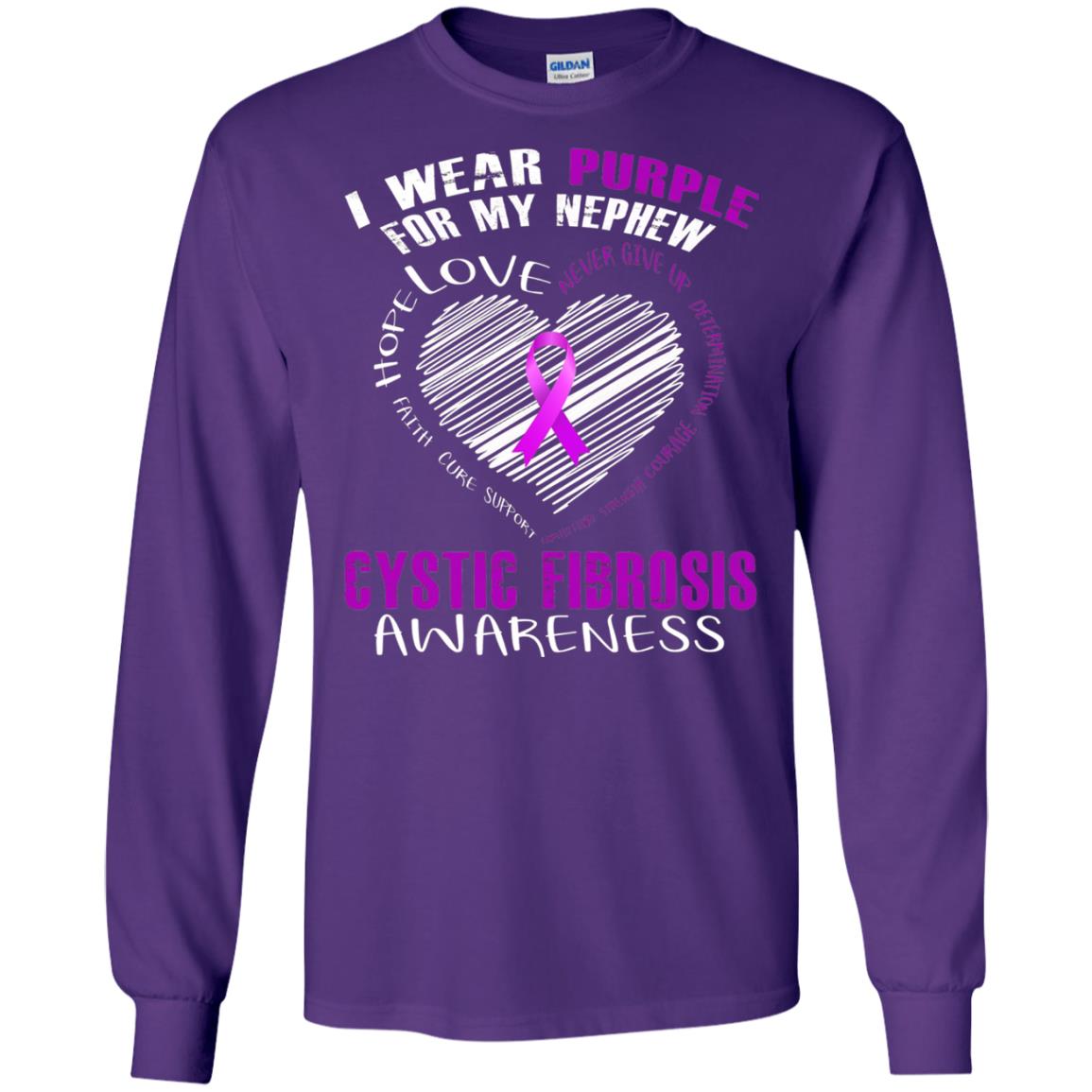Cystic Fibrosis Awareness T-shirt I Wear Purple Purple