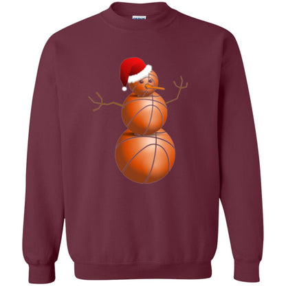 Christmas T-shirt Basketball Snowman Maroon