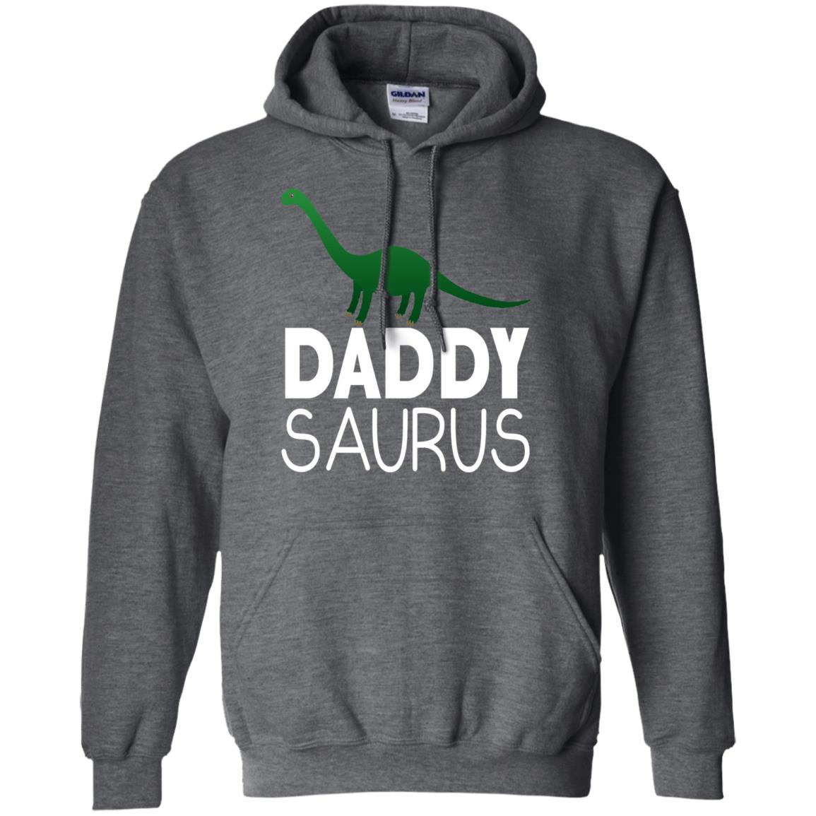 Daddy Saurus Dinosaur Matching Daddy T-shirt Dark Heather