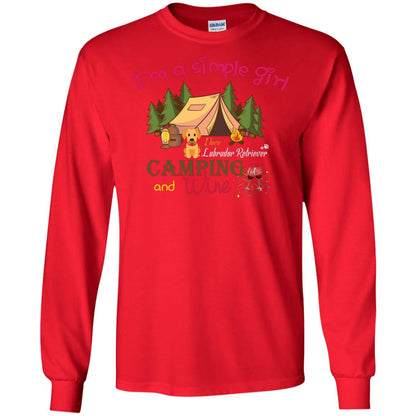 I’m A Simple Girl I Love Labrador Camping And Wine Shirt Red