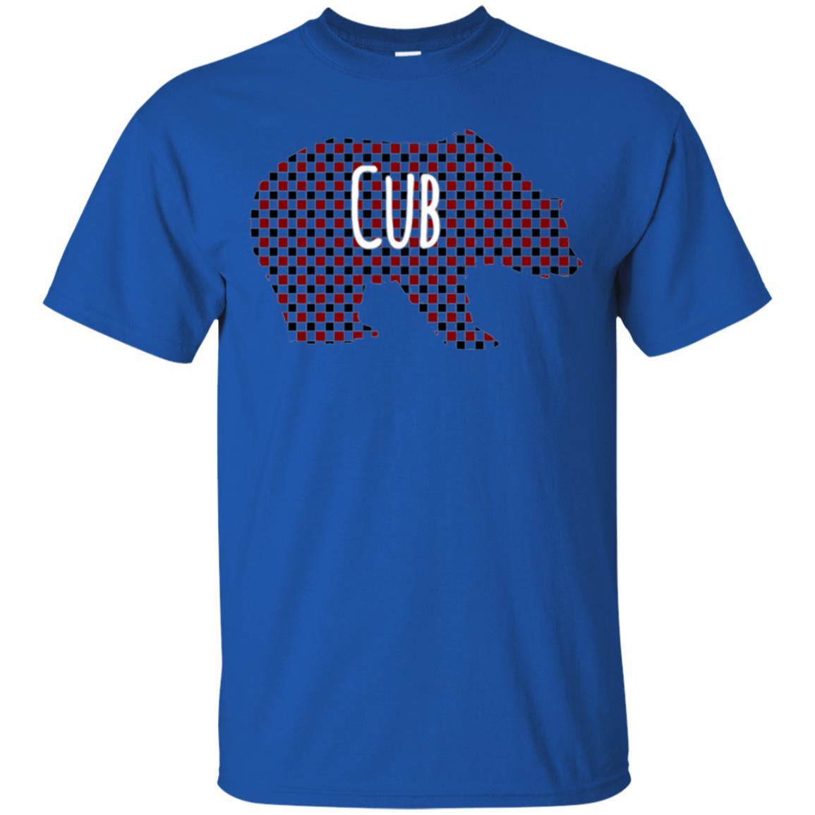 Family Christmas T-shirt Red Plaid Cub Bear Royal