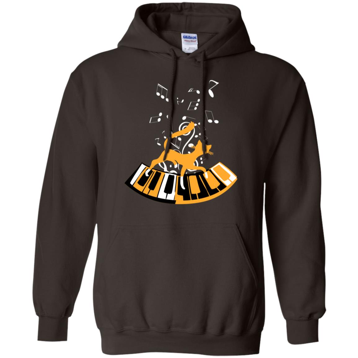 Cat Plays Piano Shirt For Mens Womens Dark Chocolate