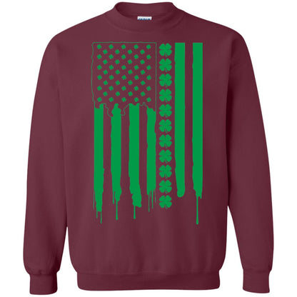 Irish American Flag St Patrick_s Day T-shirt Maroon