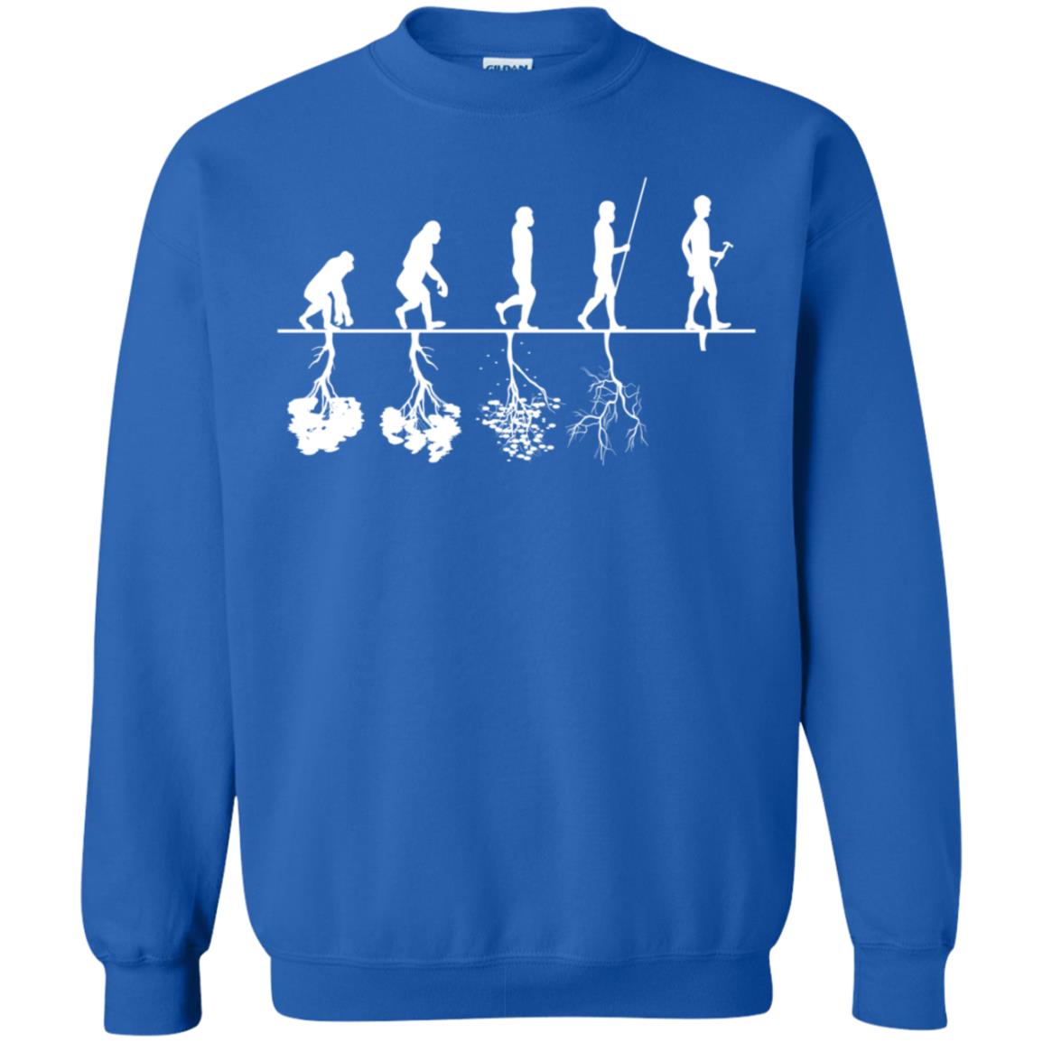 Evolution Tree Of Human Life Thinking Save Environment Shirt Royal