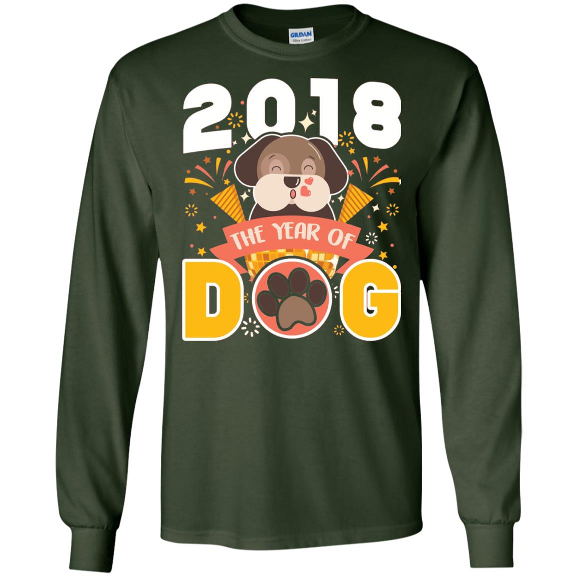 Funny Chinese New Year T-shirt 2018 The Year Of Dog Forest Green