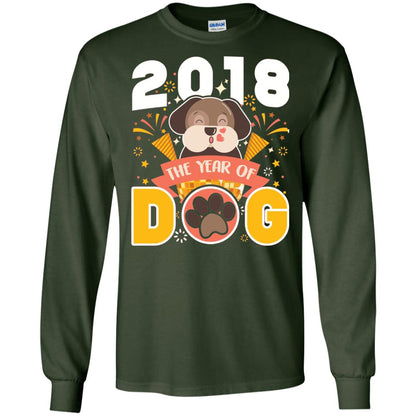 Funny Chinese New Year T-shirt 2018 The Year Of Dog Forest Green