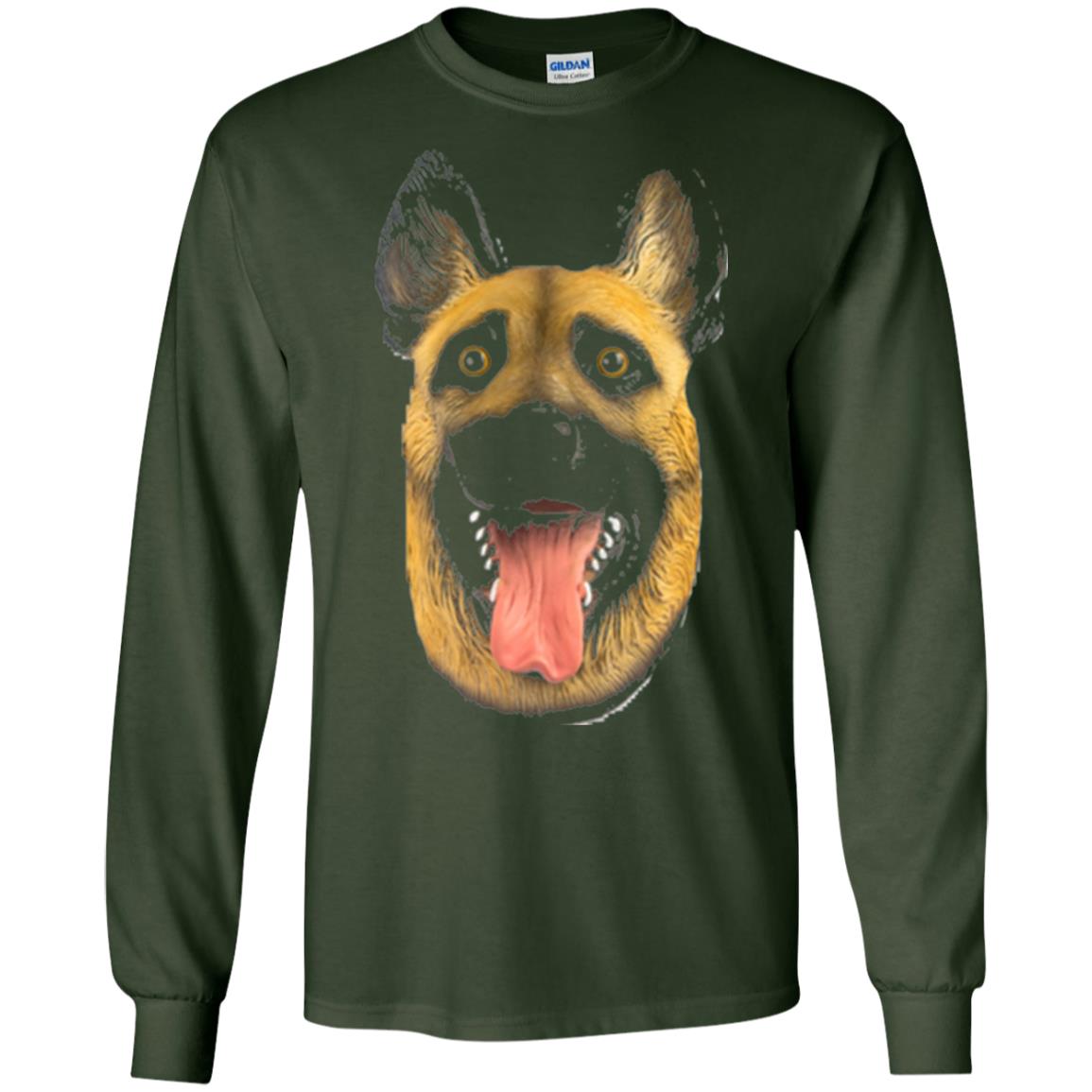 Dog Lover T-shirt Creepy Dog Head T-shirt Forest Green