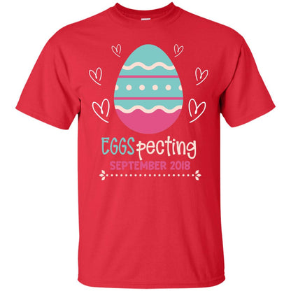 Easter Pregnancy Announcement Shirt Eggspecting September 2018 Red
