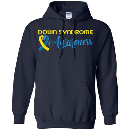 Yellow And Blue Ribbons Down Syndrome Awareness T-shirt Navy