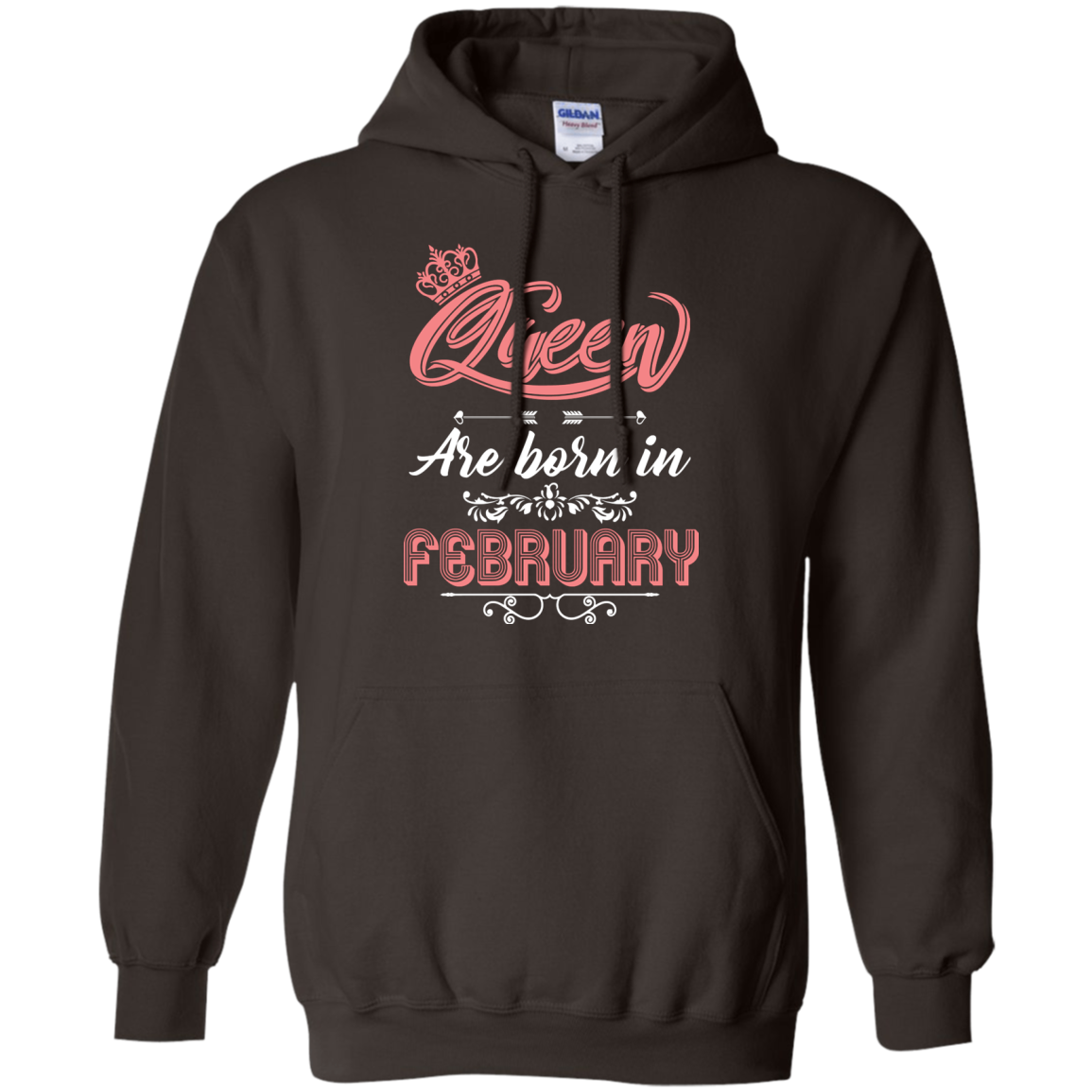 Brithday T-Shirt Queen Are Born In February Dark Chocolate