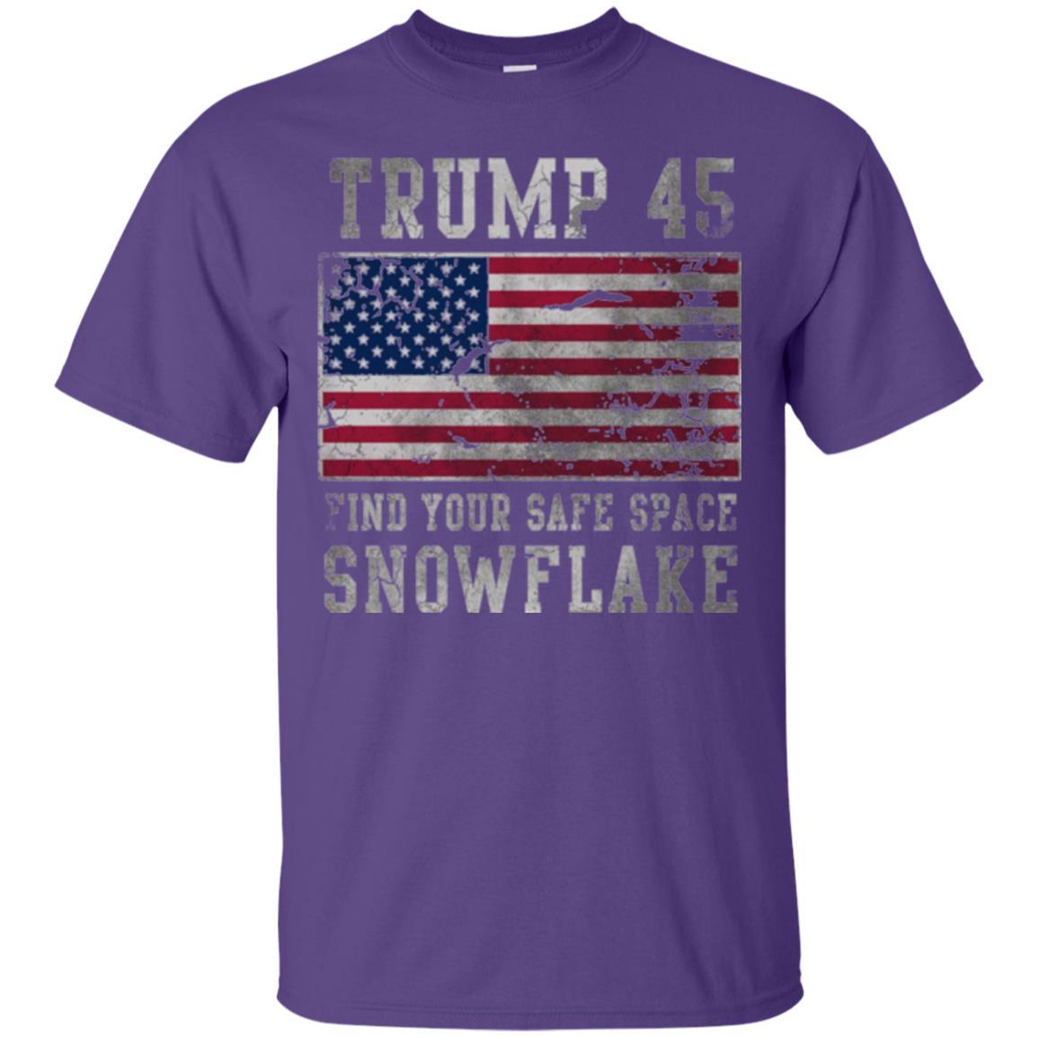Trump 45 Find Your Safe Space Snowflake T-shirt Purple