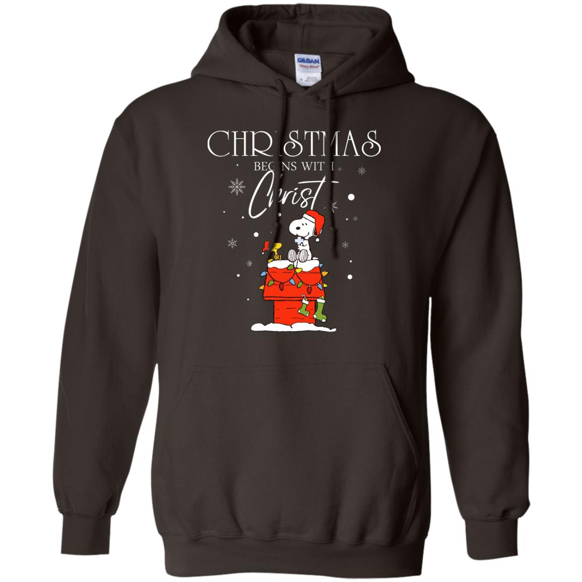 Christmas Begins With Christ Shirt Dark Chocolate