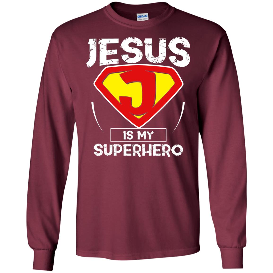 Jesus Is My Superhero Christian Movie Fan T-shirt Maroon