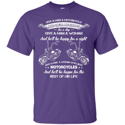 Give A Man A Motorcycle And He_ll Be Happy For A Day Purple