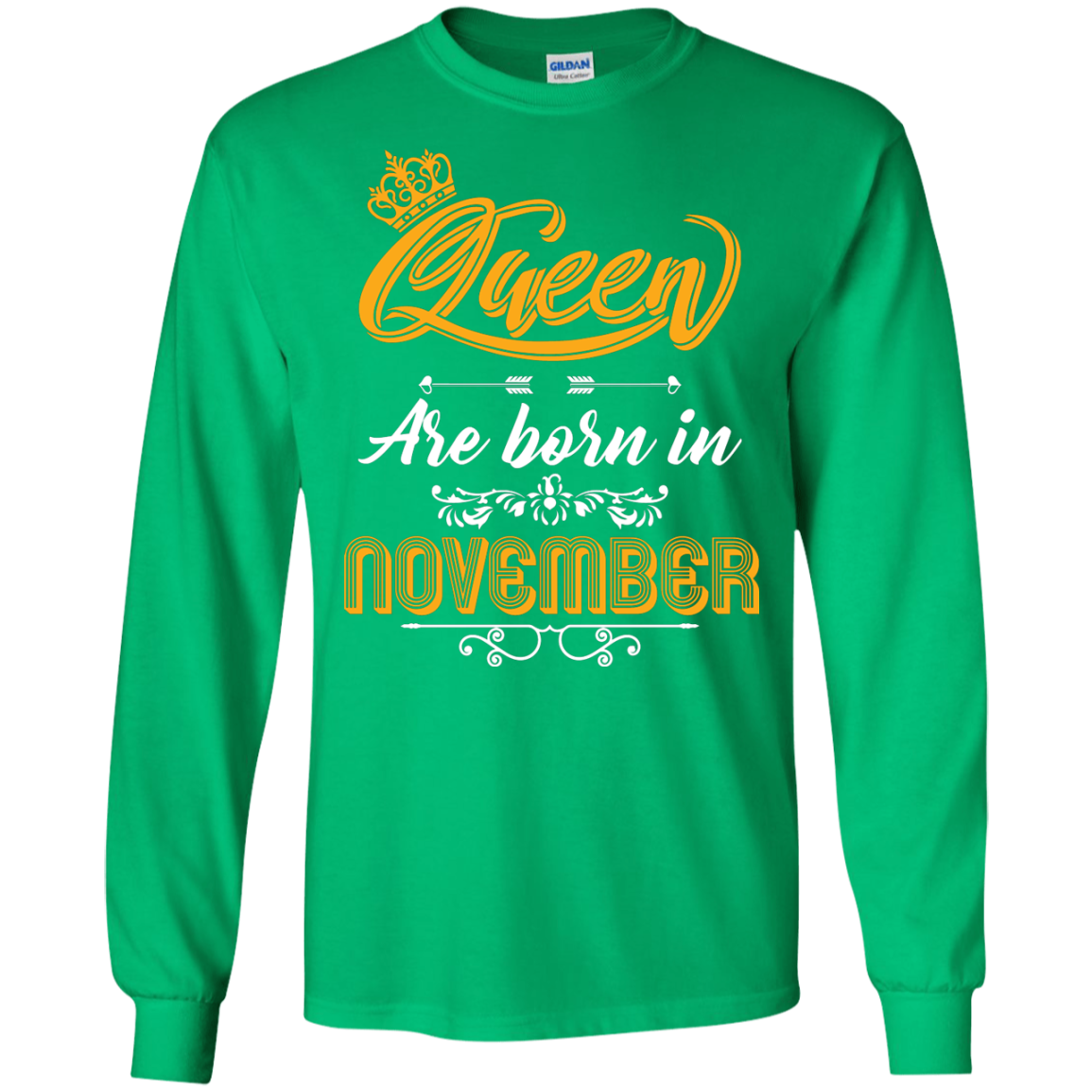 Brithday T-Shirt Queen Are Born In November Irish Green