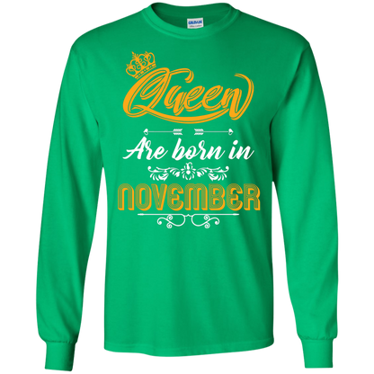 Brithday T-Shirt Queen Are Born In November Irish Green